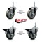 Service Caster 35 Inch Gray Polyurethane 38 Inch Threaded Stem Caster Set 2 Brakes SCC SCC-TS20S3514-PPUB-381615-2-PLB-2 - alternate 5